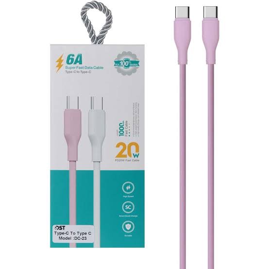 کابل شارژ فست6A Type-C To Type-C